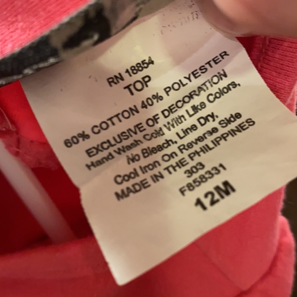 Rare Editions cupcake ruffle bottom ribbon bow pink shortsleeve shirt size 12M​ - Picture 6 of 7